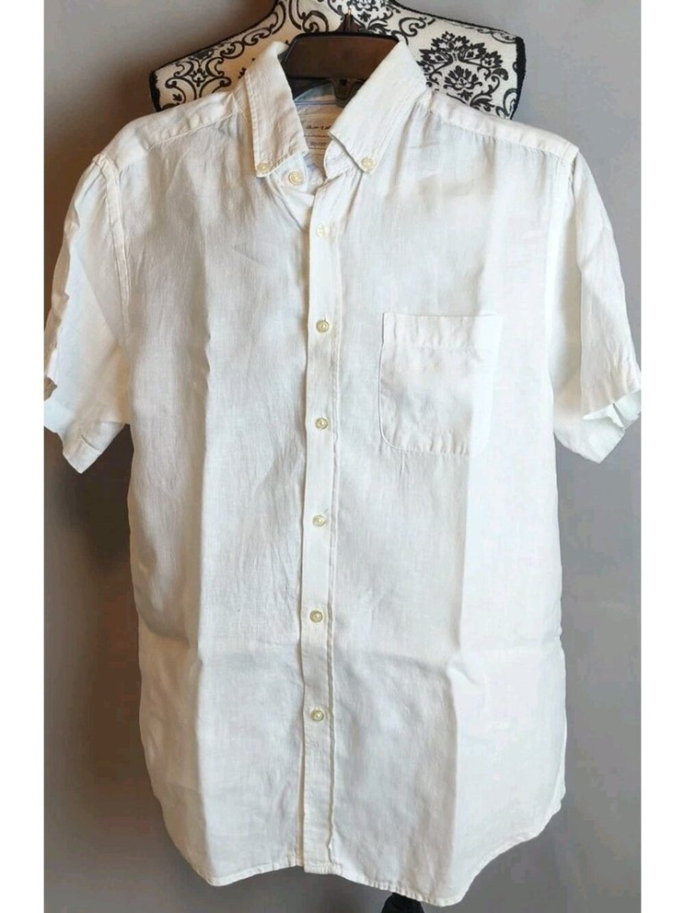 Porter & Ash Men S 100% Linen Short Sleeve Button Down Shirt White India